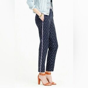 J. Crew Navy and White Patterned Straight Leg Pants 🤍💙 100% COTTON ☑️